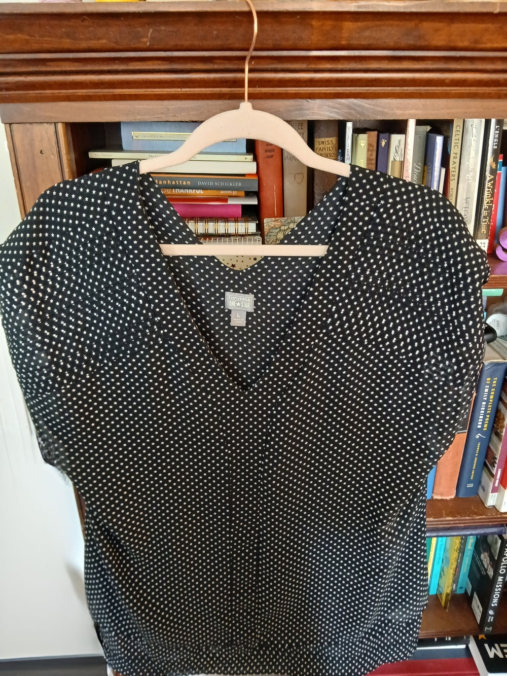 Converse Black Top with White Star Print